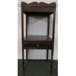 A 19th Century Mahogany Two Tier Galleried Gentleman's Washstand with Centre Drawer, 81cm high