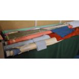 A Collection of 11 Rolls of Upholstery Fabric