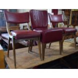 A Vintage Pair of Leather Seated Reception Chairs and a Single Example