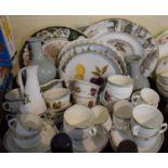 A Tray of Ceramics to Include Royal Worcester Evesham, Coalport Ironbridge Plate, Tea and Coffee