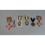 A Collection of Four Enamelled Red Cross Badges 1931-1944 Together with Coronation Medallions