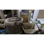 A Collection of Various Wicker Baskets, Wine Bottle Carriers etc