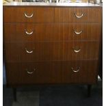 A Mid 20th Century Bedroom Chest of Two Short and Three Long Drawers, 102cm Wide