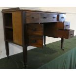 A 19th Century Mahogany Writing Desk with Centre Drawer Flanked by Two Small Drawers, Two Dummy