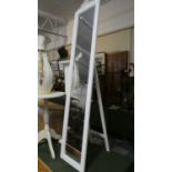 A White Framed Easel Backed Dressing Mirror with Pierced and Carved Final
