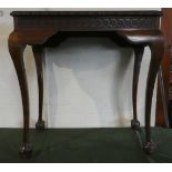 A 19th Century Mahogany Rectangular Topped Occasional Table with Carved Border and Top Rails Set