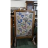 A Mid 20th Century Tapestry Fire Screen, 45.5cm Wide