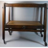 An Art Deco Two Tier Cantilevered Tea Trolley with Base Drawer, 78cm Wide