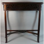 A Reproduction Chineses Narrow Side Table with Pierced Top Rails, 81cm Wide