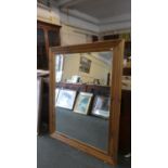 A Large Modern Pine Framed Wall Mirror, 113cm x 145cm