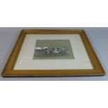 A Gilt Framed Charcoal and Chalk Study of House and Buildings in Winter, Signed and dated 1907
