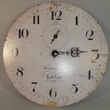 A Reproduction Circular Wall Clock with Battery Movement, Missing Minute Finger, 50cm Diameter