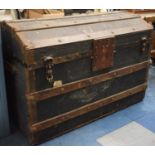 A Vintage Dome Topped Travelling Trunk, 85cm Wide