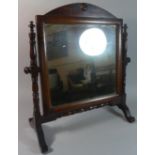 An Edwardian Mahogany Framed Swing Dressing Table Mirror on Scrolled Supports, 48.5cm Wide