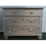 A Modern Pine Bedroom Chest of Two Short and Two Long Drawers, 95cm Wide