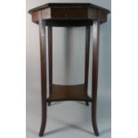 An Edwardian String Inlaid Octagonal Two Tier Occasional Table, 44cm Wide
