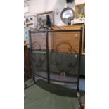 A Wrought Iron Bow Fronted Fire Guard, 61cm High