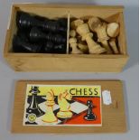 A Mid/Late 20th Century French Chess Set (Complete) Kings 8cm high