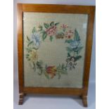 An Oak Framed Tapestry Fire Screen