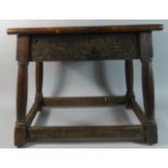 An Early 20th Century Oak Rectangular Topped Stool, 52cm Long