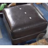 A Modern Square Leather Effect Footstool, 52cm