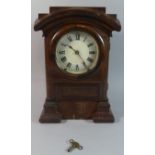 A Wooden Cased American Wall Clock with 8 Day Movement, 39cm High