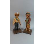 A Pair of Reproduction Figures of Late 19th Century Children, 'Beach Boy' and 'Beach Girl', 33cm