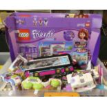A Box Containing Various Lego Friends Together with a Mixture of Figures