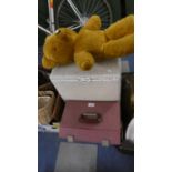 A Soft Toy Teddy Bear, Loom Box and a Box of LP's and 78rpm Records