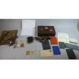 A Painted Metal Military Box Containing Medal Ribbons, Prayer Books, Bank Note etc Together with a