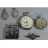 A Ladies Pocket Watch, Ingersoll Pocket Watch, 1953 Hinstock Snooker Medals for Winner and Runnerup,