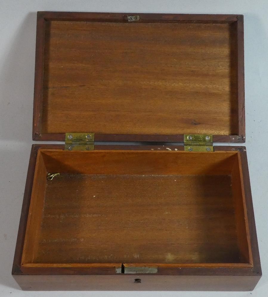 A WWI Inlaid Box, The Hinged Lid with Flags of Belgium, 23cm Wide - Image 2 of 2
