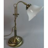 A Reproduction Victorian Style Rise and Fall Desk Lamp