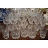 A Tray Containing Various Cut Glass Sherries, Wines, Tumblers etc