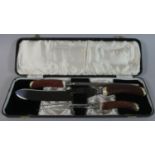 A Cased Bone Handled Three Piece Carving Set