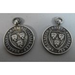Two Small Silver Sporting Medals for Shrewsbury Amater Football Cup, 'Winners 1948' and 'Runner Up