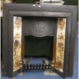 A Late 19th Century Cast Iron and Tiled Fire Surround Together with Brass Mounted Fire Front,