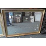 A Rectangular Gilt Frame Wall Mirror, 105cm Wide