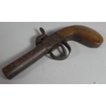 A 19th Century Belgian Ladies Muff Pistol, Lock Marked with Liege Proof, 15cm wide