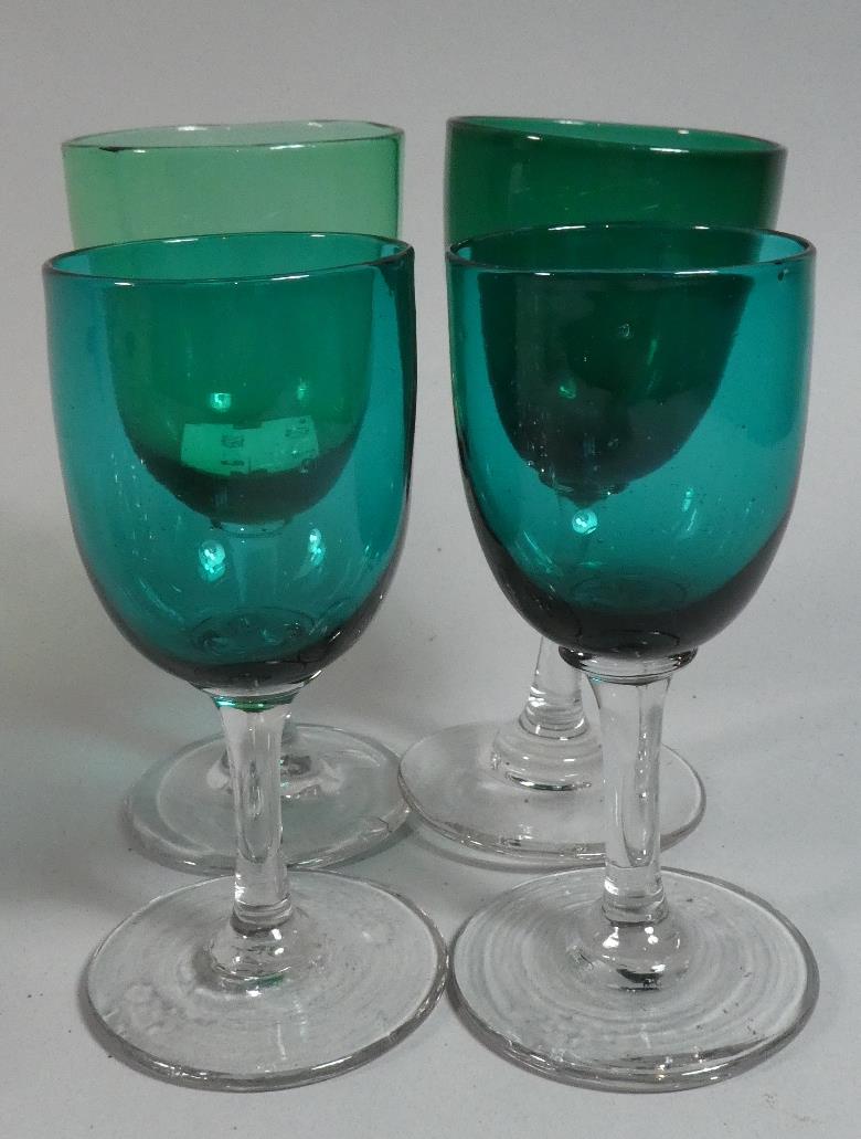 A Collection of Glasses to Include a Set of Six Cut Glass Sherries, Four Coloured Glasses and - Image 3 of 4