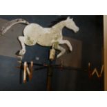 A Metal Weather Vane in the Form of a Galloping Horse, 58cm Wide