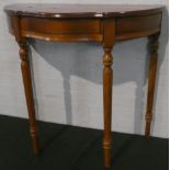 A Modern Serpentine Fronted Hall Telephone Table with Centre Drawer, 85cm Wide