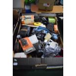 A Box Containing Various Photographic Accessories