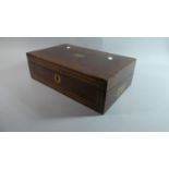 A 19th Century Campaign Style String Inlaid Mahogany Writing Slope in Need of Minor Restoration,