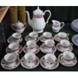 A Collection of Myott Rialto Pattern Coffeewares to Include Twelve Coffee Cans and Saucers, Coffee