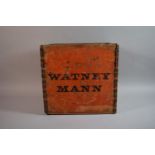 A Vintage Watney Mann Six Bottle Beer Crate, Containing Six Coloured Glass 1lt Bottles