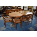 A 1980's Mahogany Dining Room Suite Comprising Extending Oval Dining Table, Eight Chairs to