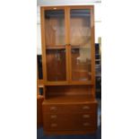 A G Plan Display Cabinet with Three Long Drawers to Base and Glazed Display Top Section, 81cm Wide