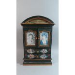 A Modern Collectors Cabinet with Panelled Doors to Shelved Top Over Two Long Drawers, Arched Top,