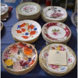 A Collection of Various Decorated Plates to Include Coalport, Royal Albert, French Porcelain and